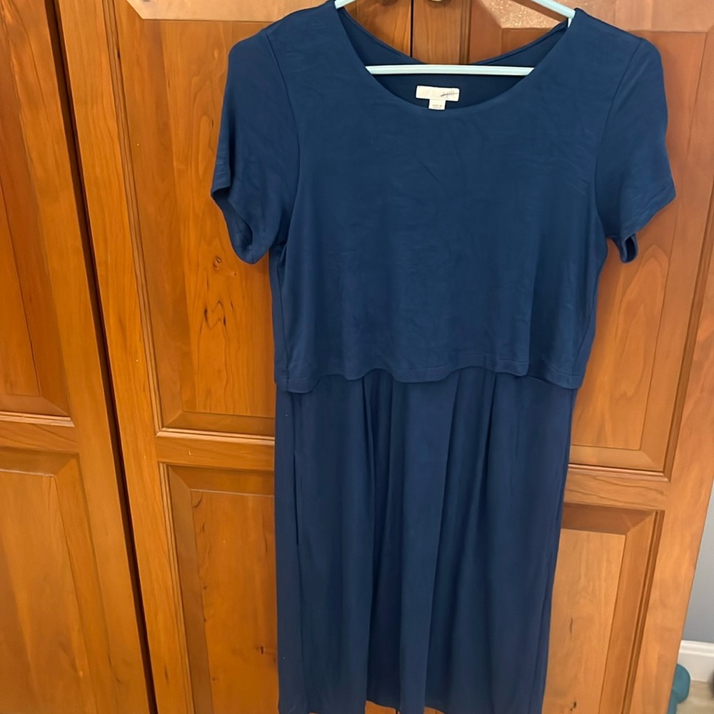 Blue short sleeve summer dress